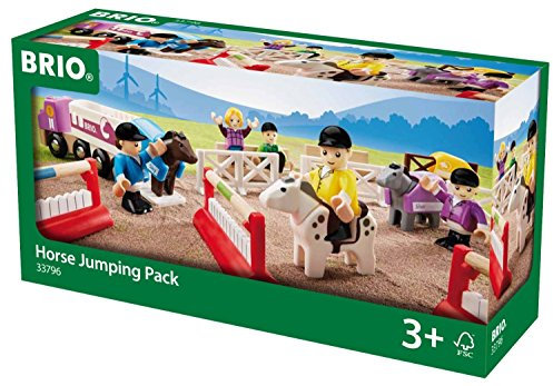 BRIO 33796 - Großer Pferde-Parcours, 25-teilig, Bauernhof Tiere