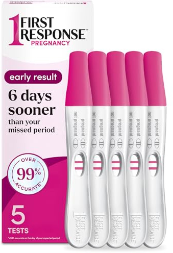 First Response Early Result Pregnancy Test, 5 Count Pack of 1,White
