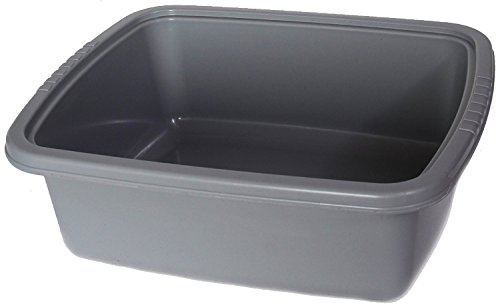 YBM Home Plastic Dish Pan Basin 4.75 in. H x 11 in. W x 13 in. L Ba430 (1, Gray)