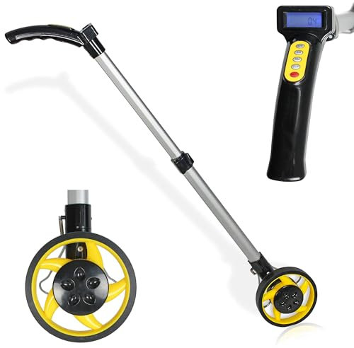 Odometro a Ruota Elettronico - Misurazione di distanza da 0 a 99,9 km - Ruota di misura (Ø 16 cm) con schermo LCD - Manico Telescopico 80 cm - Cavalletto di stabilizzazione - Borsa di trasporto