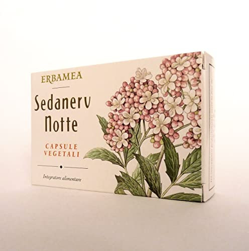 Erbamea Integratore Alimentare Notte Valeriana, Escolzia, Passiflora, Lavanda per Insonnia Sedanerv, 24 Capsule