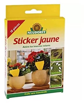 Neuddorff Sticker Jaune, 10 Pièces – Pièges Jaunes, Protection des Plantes Contre Les Insectes, Anti-Insecte Jardin, Pièges Collants Jaunes, Protège Plantes Intérieures, Attrape-Mouches adhésif