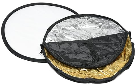 PhotoTrust Mini 5 in1 Pocket Reflector-Super Portable Reflector 12/30cm Collapsible Multi-Disc Photography Light Reflector Diffuser-Silver/Gold/Black/White/Translucent for Studio/Macro Photography