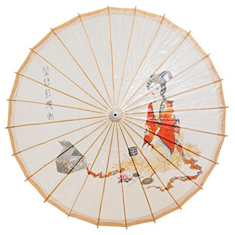 THY COLLECTIBLES Rainproof Handmade Chinese Oiled Paper Umbrella Parasol 33 Chinese Beauty