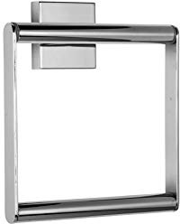 Croydex Flexi-Fix Chester Towel Ring, Metal, 168 x 153 x 58mm, Silver