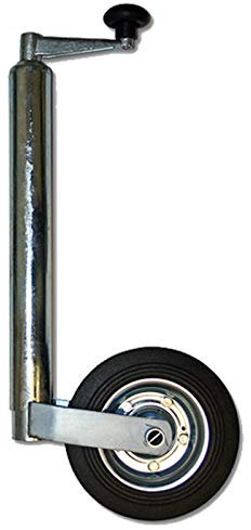 Wiltec Anhänger Stützrad mit 362 kg Stützlast ø48 mm, Bugrad mit Kurbel, Anhängerrad, Abstellstütze