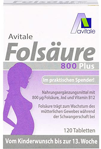 Folsäure 800 Plus B12+Jod Tabletten