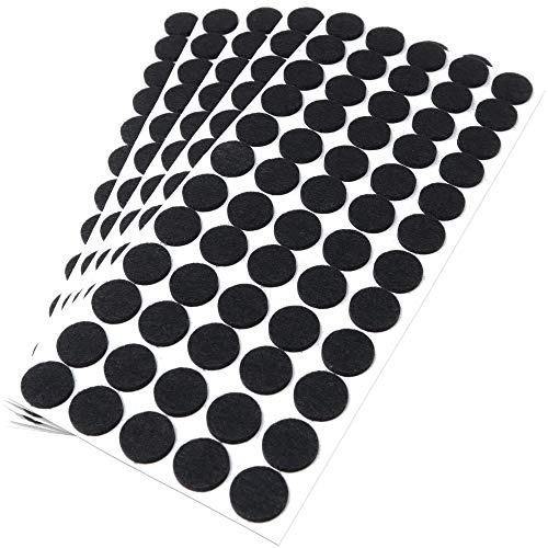 Adsamm® / 300 x deslizantes de Fieltro autoadhesivos/Negro/ø 20 mm/Redondo/Deslizantes de Fieltro para Muebles de 3,5 mm de Grosor/Deslizantes para Muebles y Suelos
