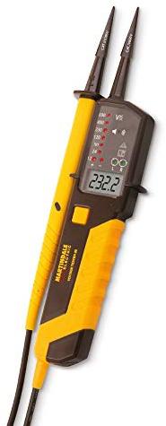 Martindale VT28 Two Pole Voltage and Continuity Tester with LCD Display, Yellow