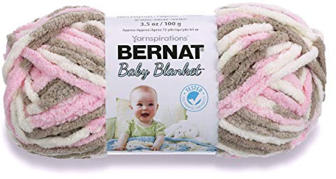 Bernat Baby Blanket Yarn for Crocheting Soft, Little Petunias