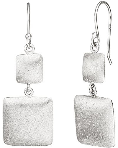 Jobo Damen-Ohrringe hängend quadratisch aus 925 Sterling Silber matt