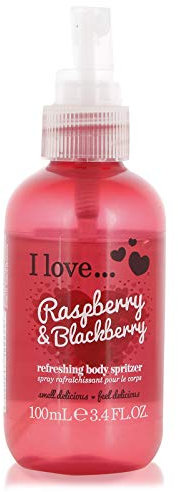 I LOVE Brume Corporelle Framboise & Mûre Avec Extraits de Fruits Naturels pour une Fraîcheur Gourmande – Spray Corps Format Voyage Brume Parfumée Vegan & Fruité 100ml