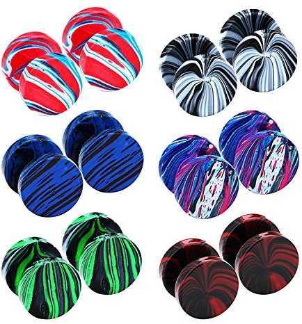 JEWELRIESHOP Fake Plugs Faux Gauge Earrings Stainless Steel Studs Circle Flat Back Cheater Illusion Tunnel Dumbbell Barbell Earrings Fake Ear Plugs for Women (16G, 6 Pairs, 10mm)
