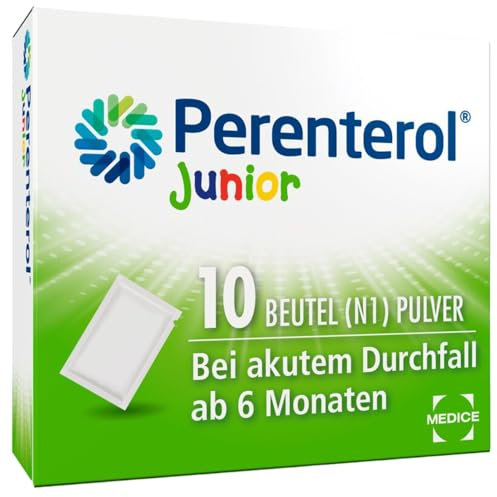 Perenterol junior 250 mg Pulver 10 Sachets - Durchfall Medikament zur Vorbeugung & Behandlung von akutem Durchfall - für Kinder in praktischer Pulverform - kindergerechter Geschmack