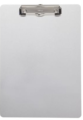 MAUL Klemmbrett A4 | Stabiles Klemmbrett aus Aluminium | Inkl. Magnetband an Rückseite zum Aufhängen | Schreibunterlage mit Bügeklemme 8 mm | Clipboard zum Schreiben, Zeichnen in Büro | Silber