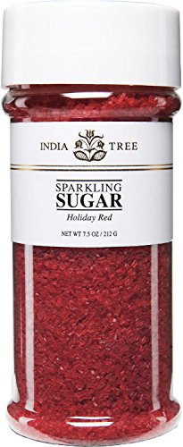 India Tree Red Sparkling Sugar, 7.5 oz | Vibrant Decorating Sugar for Holiday Baking, Cakes & Cookies