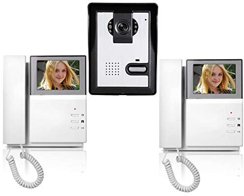 AMOCAM Wired Video Intercom Doorbell System, 4.3 Inch Monitor Door Phone