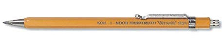 Koh-I-Noor VERSATIL 5201 - Matite a pressione in metallo con temperamatite, spessore mina 2 mm, colore: Giallo