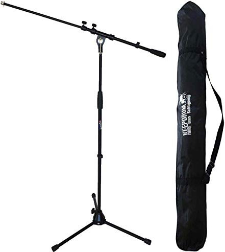 Keepdrum MS106 Pied de microphone avec pied en métal et socle en métal + sac de transport SB-03 (Black)