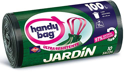 HANDY BAG Rouleau de 10 sacs pour jardin à poignées coulissantes - 100 L - 82 x 95 cm