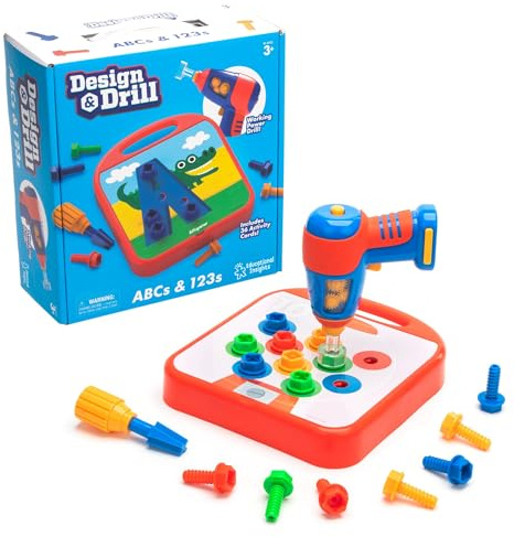 Learning Resources Design & Drill ABC & 123, Konstruktionsspielzeug für die Feinmotorik