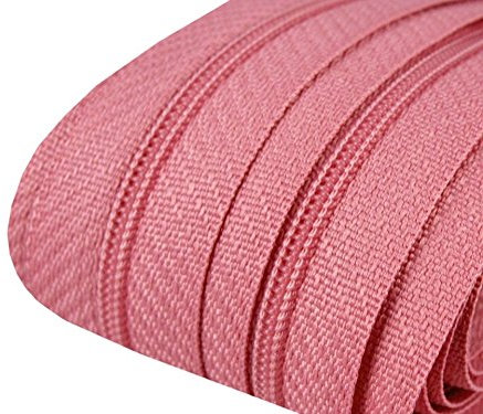 Schnoschi 2 m endlos Reißverschluss Altrosa 3mm Laufschiene + 5 Zipper