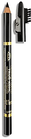 Beauty Forever True Kohl Waterproof Eyebrow Pencil with Sharpener, Definer, Matte Finish, Long Lasting, Waterproof, Suitable For All Eyebrow Shapes, Natural Looks 401 Black