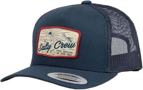 Salty Crew Men's Frenzy Retro Trucker Hat, Navy (Navy/NVY), One Size