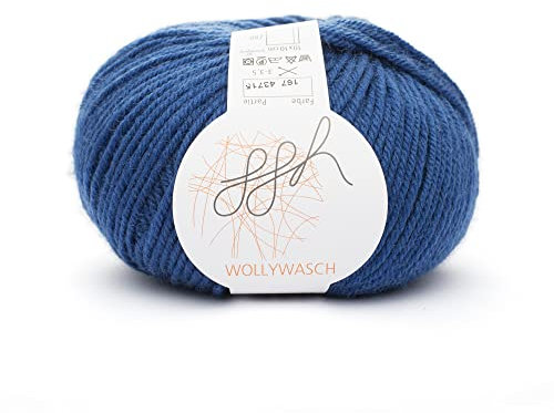ggh Wollywasch - 100% Schurwolle (Superwash) - Wolle zum Stricken oder Häkeln - Lauflänge 125m auf 50g - Farbe 167 - Dunkles Petrol