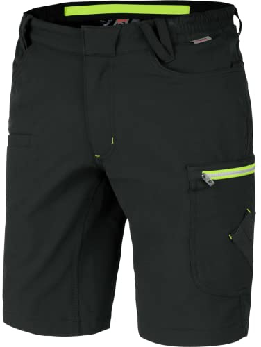 WÜRTH MODYF Shorts Stretch Evolution - sportliche Arbeitsshorts für Herren in Anthrazit Lime - Kurze Arbeitshose mit elastischem Bund - in der Größe 44
