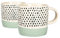 Nicola Spring Ceramic Coffee Mugs Set - 385ml - 2pc Blue Dipped Dots Stoneware Coffee Cups Dishwasher & Microwave Safe Large Tea Mugs for Hot Drinks, Hot Chocolate, Tea