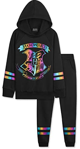 Harry Potter Survêtement Fille Ensemble Jogging Enfant Ado 7-14 Ans (9-10 ans, Noir)