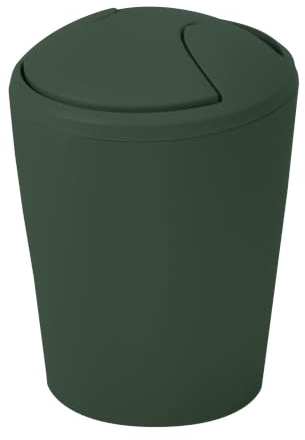 Spirella - Cestino a ribalta Modello Move - Design Moderno e Compatto - Coperchio Rimovibile e Facile da Pulire - Ideale per Bagno o Cucina - Verde Scuro - 5L