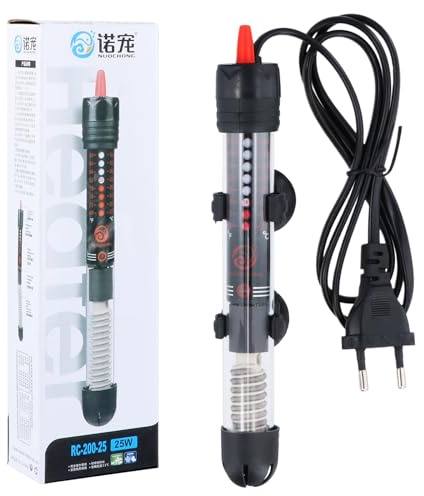 Focanet Chauffage Aquarium 30L, 25W Chauffage d'Aquarium Réglable avec Thermostat 20-34 °C, Thermostat Réglable, Chauffage en Verre Submersible pour Réservoirs à Poissons Et Aquarium