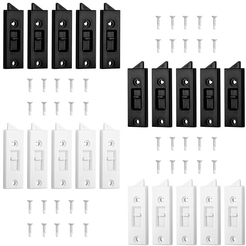Belle Vous Ricambio Ferma Finestre - 20 Pezzi - Fermi da Blocco di Sicurezza - Blocca Finestra Scorrevole - Chiusure Fermafinestra per Interno - Bianco e Nero