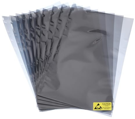 QUARKZMAN 10uds Anti Estáticas Bolsas ESD Protección Bolsa Plana Abierta Superior Anti Estáticas Bolsa para Electrónicos Dispositivos 15,7x23,6 Pulgadas (400 * 600mm)