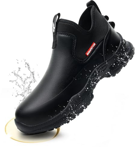 Zapatos de Chef Cocina Antideslizantes Hombre Mujer Zapatillas de Trabajo Impermeable Ligeros Zapatos Sanitarios y de Hostelería para Hombre Negro 45 EU