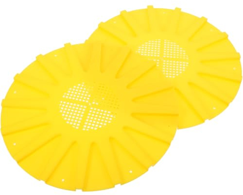 DOITOOL 2Pcs Beehive Escape Tray Plastic Bee Escape Disc Channel Design for Efficient Colony Transfer Beekeeping Tool Lightweight Yellow Equipment for Beekeepers