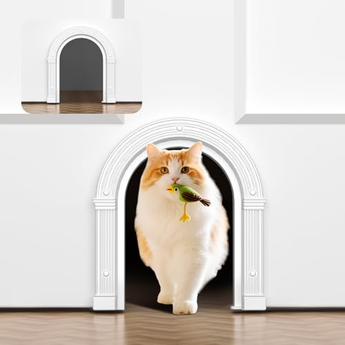 Cat Door for Interior Doors Large - No-Flap, No Training Needed, Fits Cats Up to 25 lbs, Easy Installation in Minutes, Fits 1.25 to 1.75 Thick Solid & Hollow Doors