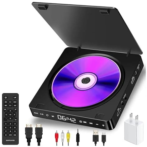 Lettore DVD Portatile, Mini lettore CD Home DVD/VCD HD Video Lettore DVD Hi-Fi Stereo Altoparlanti 1080P Multifunzionale