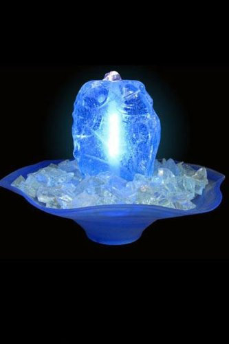 Zimmerbrunnen Glasbrunnen 'Blue Night' (Schalenfarbe: Blau)