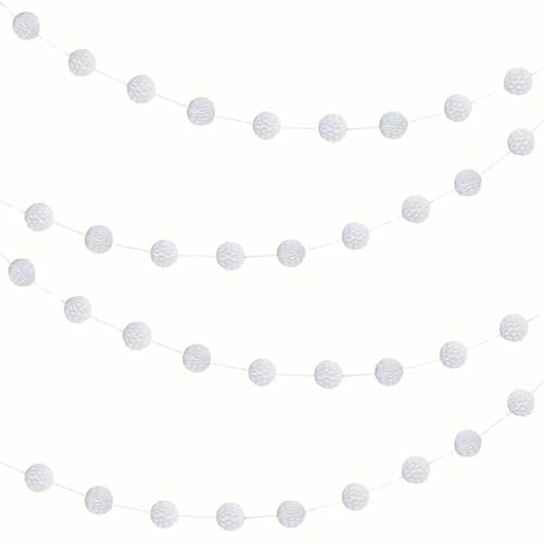 Unique Party 63381 - Guirlande de Boules Alvéolées Blanches (2.1 m)