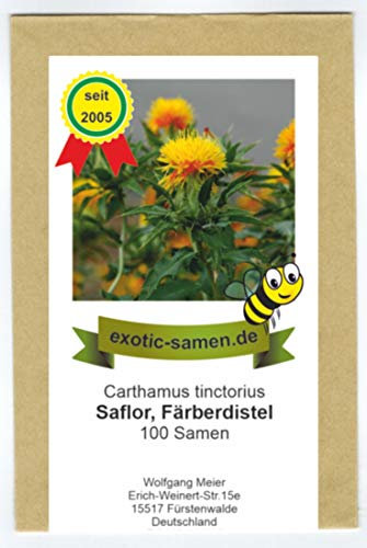 Färberdistel - Saflor - Carthamus tinctorius - Bienenweide - Arznei- und Zierpflanze - 100 Samen