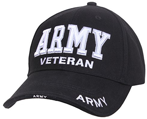 Rothco Deluxe Low Profile Army Veteran Cap, Black