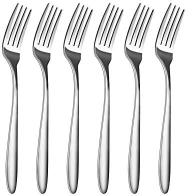 Oymlclivisa 18/10 Stainless Steel Dessert Fork, Cake Forks 12 Piece Small Fruit Fork, 18cm, Silver