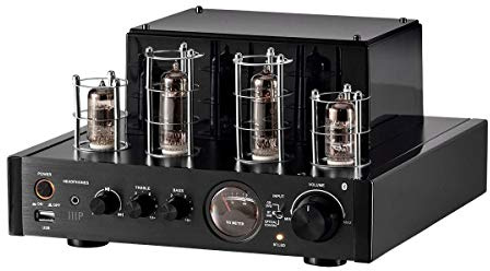 Monoprice Stereo Hybrid Tube Amplifier 2019 Edition, 25 Watt with Bluetooth 2.1 + EDR, Wired RCA, Optical, Coaxial, and USB Connections, and Subwoofer Out