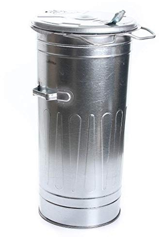 rg-vertrieb verzinkte Mülltonne 110L mit Deckel – robuster Abfallbehälter aus Stahlblech, feuerfest, hitzebeständig, frost- & chemikalienresistent, ideal für Außenbereiche, kommunale Entsorgung