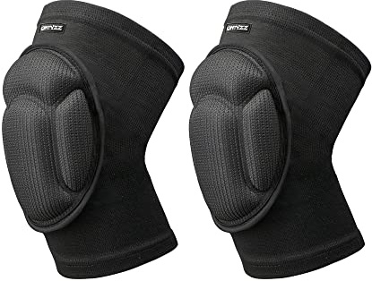 ONTYZZ Protezione del Ginocchio Anti-collisione Ginocchiere Traspiranti Alta Elasticità Addensa Spugna Ginocchiera alla Pallavolo Portiere Calcio in Ginocchio Danza Hip Hop Nero/M