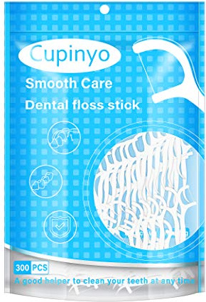 Cupinyo Dental Floss Sticks -300pcs Floss Picks, Floss Sticks Dental, Toothpicks, Teeth Cleaning, Thin Floss, to Protect The Gap Does Not Grow