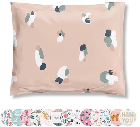 Poly Mailers 12.5x15 50 Pack | Self-Sealing Shipping Bags Envelopes for Small Business | Waterproof Durable Packaging | Floral | Pink | à la mode Mailers